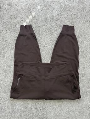 Athleta Women’s Sz 1X Venice Brown High Rise Tapered Joggers Zip Pockets